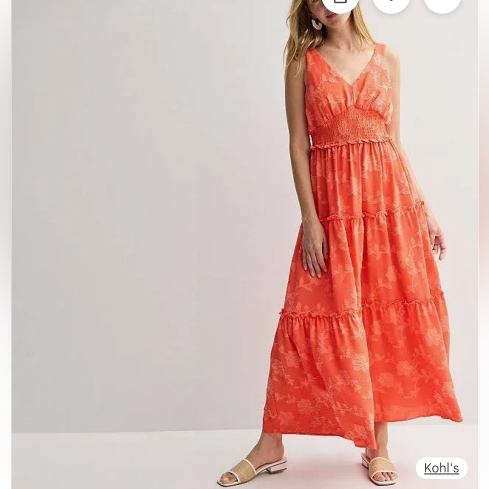 Maison Tara Vibrant Orange Maxi Dress